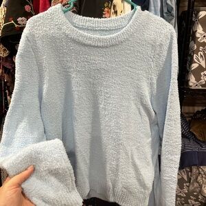 SHEIN Soft Sky Blue Crew Neck Sweater
